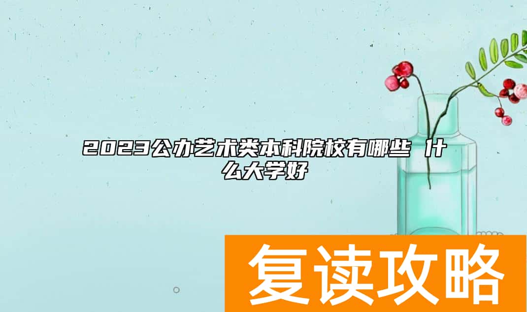 2023公办艺术类本科院校有哪些 什么大学好